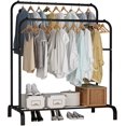 thumbnail image 1 of UDEAR Garment Rack Freestanding Hanger Double Rods Multi-Functional Bedroom Clothing Rack, Black, 1 of 8