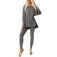 thumbnail image 1 of Set de salón PRETTYGARDEN para mujer, gris oscuro, con túnicas y leggings, 1 of 9