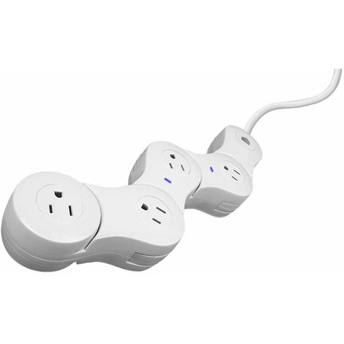 Quirky PPVGWH01 Pivot Power Genius Strip 4 Outlet Surge Protector Wifi