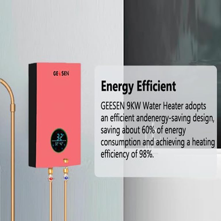 Instant Electric Water Heater 240V 6.5kW – Endless Hot Water On-Demand, Space-Saving Wall-Mounted Design With Self-Modulating Tech For Bathroom, Kitchen, RV & More
