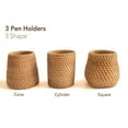 thumbnail image 2 of Handmade makeup brush holder，Pencil Holder for desk, Rattan Pen Cup(Cylinder)-3 Shape, 2 of 6
