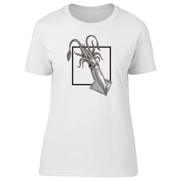 Cool Vintage Squid Sketch T-Shirt Women -Image by Shutterstock, Female x-Large