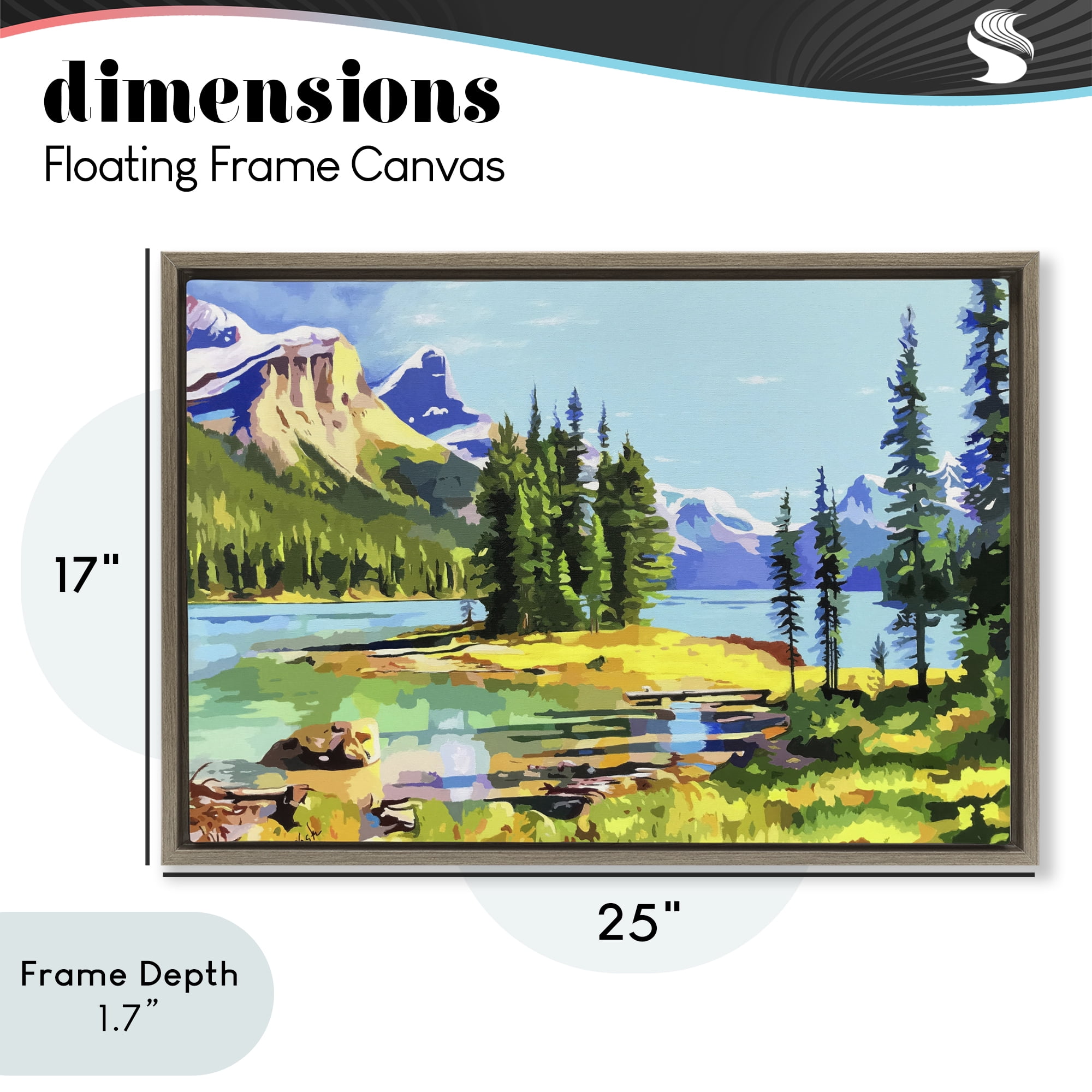 Stupell Industries Alpine Mountain Solitude Brown Framed Floater Canvas Wall Art, design by John Jaster