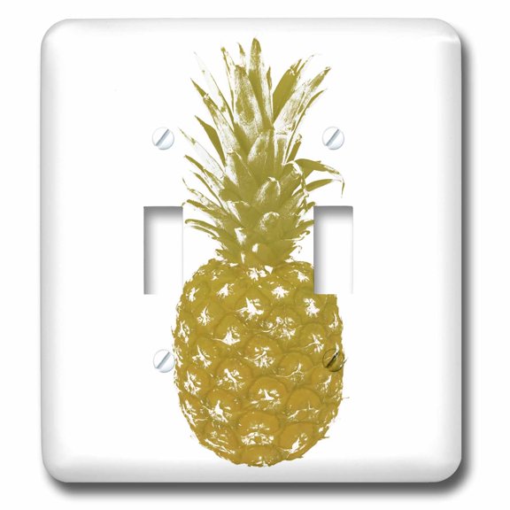 3dRose, Image of Gold Pineapple On White, double toggle switch