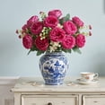 thumbnail image 6 of Artificial Peony Bouquet, Realistic Faux Peony Rose Flowers Full Bloom Arrangement Long Lasting Floral Decor, Wedding Centerpiece Vase Display Home Decoration for Bridal Shower Party Living Room, 6 of 6