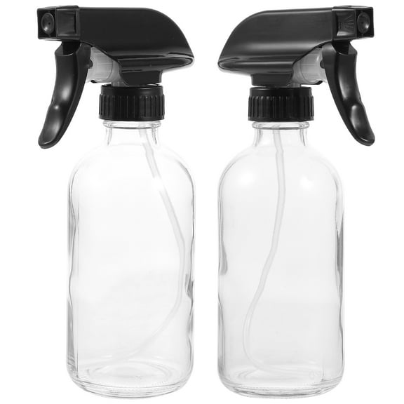 MLINS Transparent Glass Spray Bottles for Daily Use Hand Pressure Sprayers with 250ml Capacity Set of 2