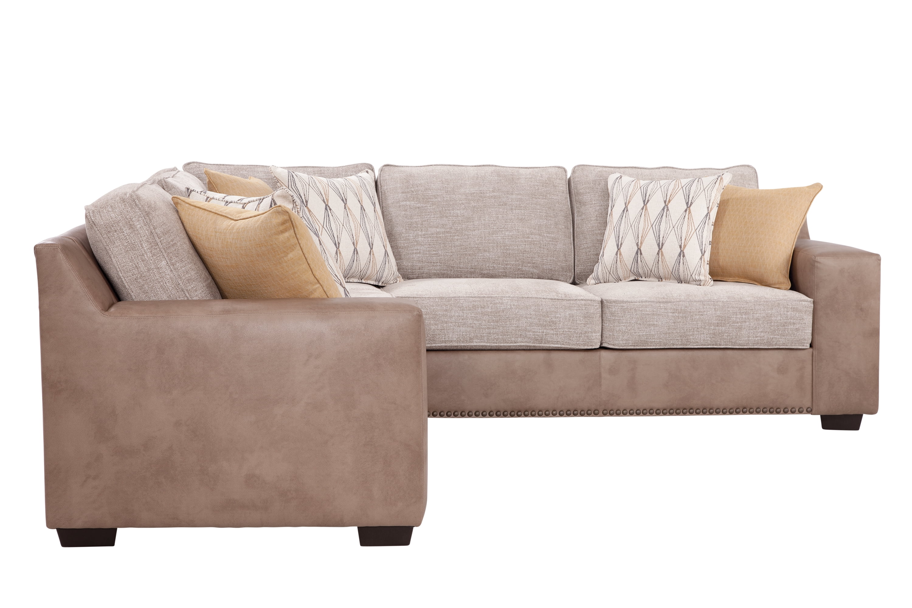American Furniture Classics Three Piece Sectional Sofa in Parchment Chenille Fabric