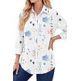 thumbnail image 2 of Fantaslook Womens Button Down Shirts Boho Floral Printed Long Sleeve Blouses Business Work Shirt Dressy Casual Loose Tops, 2 of 10