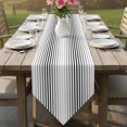 thumbnail image 6 of Ombre Black Grey Striped Table Runner Linen Burlap Table Runner 72 Inches Long Farmhouse Modern Stripes Dresser Scarves for Kitchen Island Coffee Dining Room Party Wedding Holiday Decor 13"x72", 6 of 8