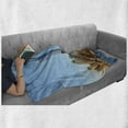 thumbnail image 6 of Landscape Soft Flannel Fleece Blanket, New York City Skyline USA Landmark Buildings Skyscrapers Modern Urban Life, Cozy Plush for Indoor and Outdoor Use, 70" x 90", Pale Blue Orange, by Ambesonne, 6 of 6