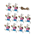 thumbnail image 3 of 10 piezas de conejito de Pascua de madera colgante lindo conejo colgante adorno centro de mesa de escritorio Rosado, 3 of 9