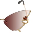 thumbnail image 4 of Lunettes de Soleil Sans Monture Papillon pour Femmes Lunettes Vintage avec Strass, 4 of 9