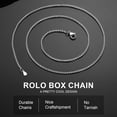 thumbnail image 6 of ChainsProMax 2mm Men Necklace Box Chain 14K Gold Plated Stainless Steel Chain Necklace Gift for Dad Father Son, 6 of 7
