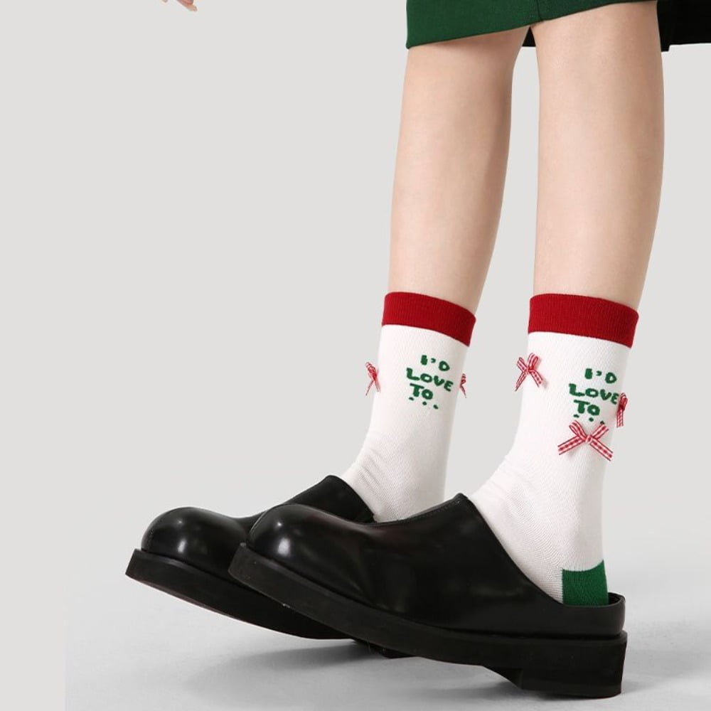 Christmas Stocking for Women Autumn/Winter Mid-Calf Socks Cute Homewear Warm Long Socks Holiday Gift with Festive Designs.