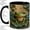 Black, variant on Green Frog Lily Pad Accent Mug, 11oz Ceramic Coffee Cup for Frog Lovers