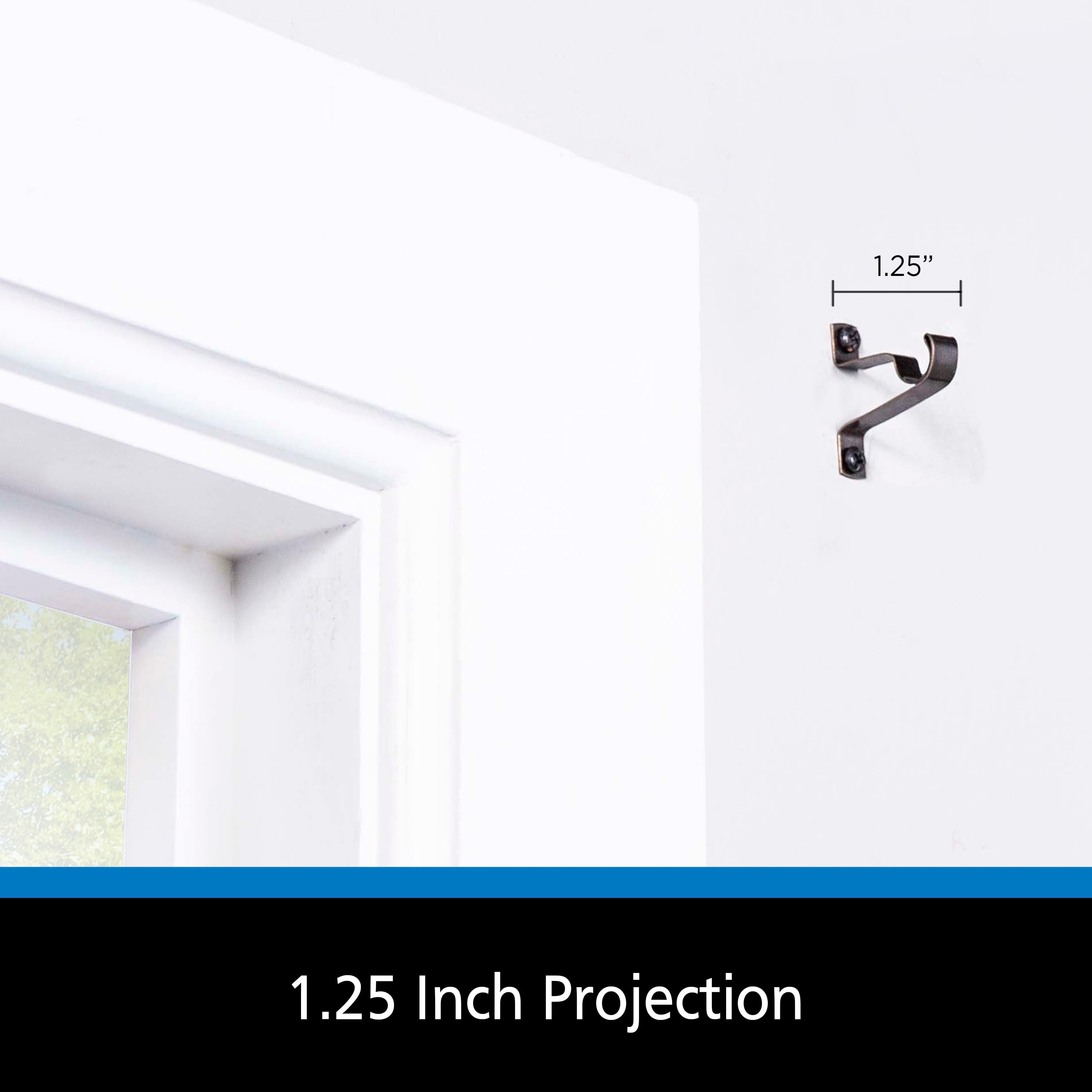 (2 pack) Mainstays 7/16" Petite Café Metal Curtain Mounting Brackets, Set of 2, Bronze