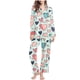 thumbnail image 2 of Puntoco Conjunto de pijama cómodo para mujer, conjunto de pijama con cuello vuelto, manga larga y estampado de amor para el día de San Valentín, 2 of 5