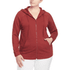 Anne Klein BURNT SIENA Women's Plus Size Serenity Full-Zip Knit Hoodie,1X
