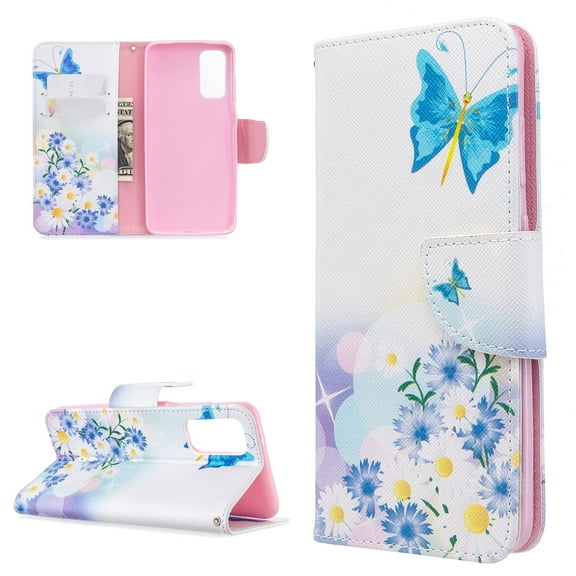 Galaxy S20 Ultra Case, Allytech PU Leather Slim Fit Kickstand Folio Flip Shockproof Full Protection Magnetic Clasp Cards Slots Pocket Purse Case Cover for Samsung Galaxy S20 Ultra 5G,Butterfly
