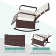 thumbnail image 4 of Outsunny Wicker Outdoor Rocking Chair, Patio Recliner with Adjustment Backrest, PE Rattan Lounge Chair with Adjustable Footrest and Cushions for Garden, Backyard, Porch, Beige, 4 of 6