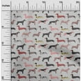 thumbnail image 2 of oneOone Cotton Cambric Gray Fabric Dog Sketch Sewing Material Print Fabric By The Yard 42 Inch Wide, 2 of 5