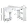 thumbnail image 3 of HOMCOM L-Shaped Corner Computer Desk w/ 2 Shelves Keyboard Tray White, 3 of 10
