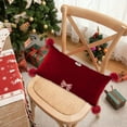 thumbnail image 6 of Luoshdecor Holiday Throw Pillow 16x24 in, Winter Soft Velvet Decorative Bow Pillow for Christmas Valentine's Day Couch, Sofa,Bed, 6 of 7