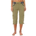 thumbnail image 4 of RYRJJ Womens Cargo Capris Hiking Pants with Multi-Pockets Lightweight Outdoor Capri Summer Casual Bermuda Shorts(Green,M), 4 of 8