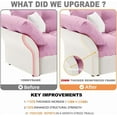 thumbnail image 5 of 74.8'' Pull Out Sofa Bed Queen, Convertible Sleeper Sofa Couch, Velvet Loveseat Recliner, Comfy Cloud Futon Couch for Living Room, Apartment, Small Space, Bedroom, RV, Pink, 5 of 11