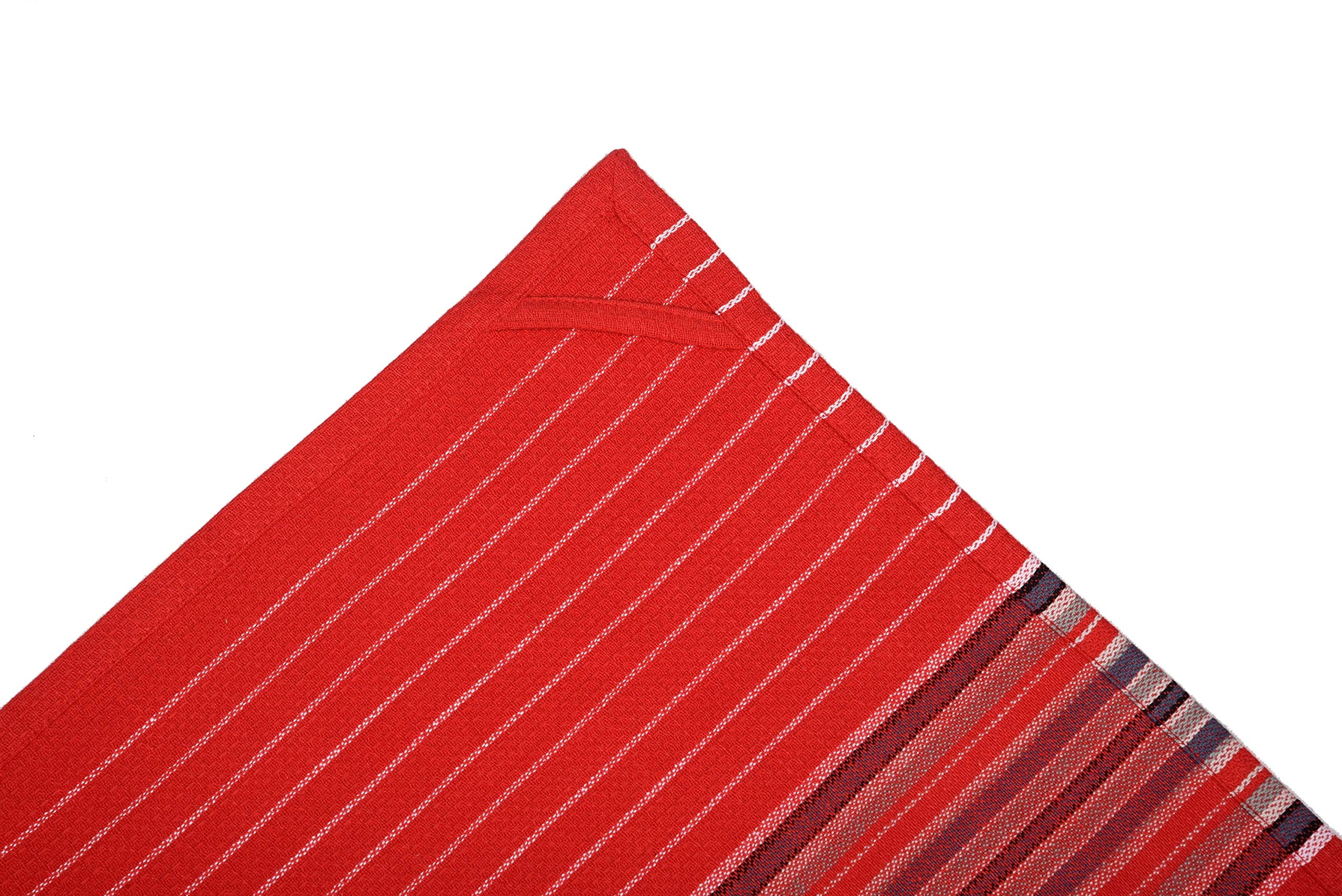 Urban Villa Kitchen Towels Waffle Stripes Dish Towels for Kitchen Cherry Red Set of 6 Kitchen Towels Highly Absorbent Cotton Over Sized 20X30 in with Mitered Corners Kitchen Hand Tea Towels