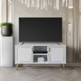 CraftPorch Elegant Modern Gold Metal Legs TV Stand Console White