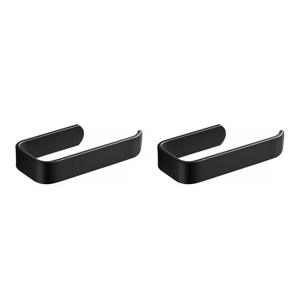 Injueey Soporte de papel para baño montado en la pared, toallero autoadhesivo, colgador sin perforaciones con pegatinas, regalos para el baño del Negro 2piezas Injueey CBP214628