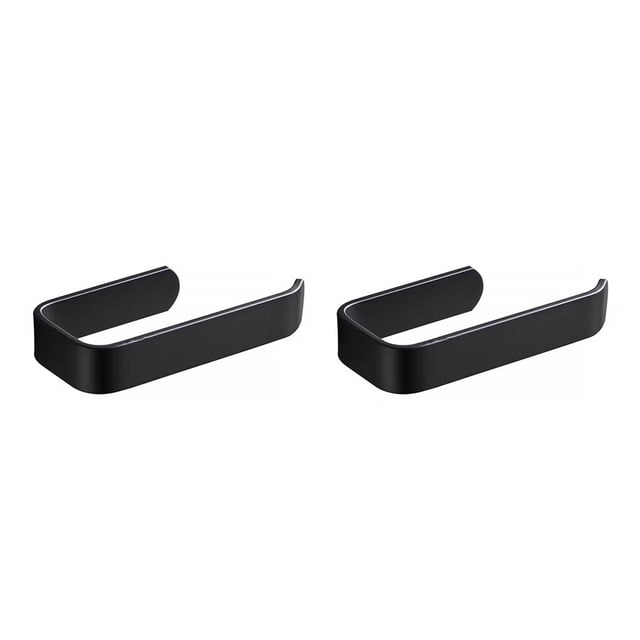 Bearachild Soporte de papel, estante de almacenamiento autoadhesivo para baño, colgador sin perforaciones con pegatinas, rollo de tejido moderno para el Negro 2piezas Bearachild CBP214628