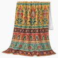 thumbnail image 2 of Autumnal Boho Pumpkin Bat, Festive Holiday Scene, Warm Flannel Blanket for Ranch House and Living Room with Detailed Artwork, Art Lovers Christmas Gift, Festive Home Decor, 2 of 9