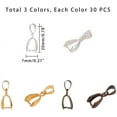 thumbnail image 2 of 90pcs 3 Colors Brass Pinch Bails Pinch Clip Bail Clasp Dangle Charm Bead Pendant Connector Findings for Pendants Necklace Jewelry DIY Craft Making, 2 of 9