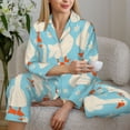 thumbnail image 6 of Uemuo White Geese and Flower Pattern Womens Pajama Sets,PJ Set for Women,Pajamas for Women Logo,Long Sleeve Pajama Set for Women,Soft Long Sleeve Top With Pants-XX-Large, 6 of 9