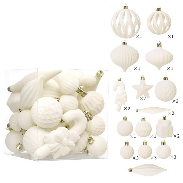BKER Clear Glitter Hanging Shatterproof Baubles For Home
