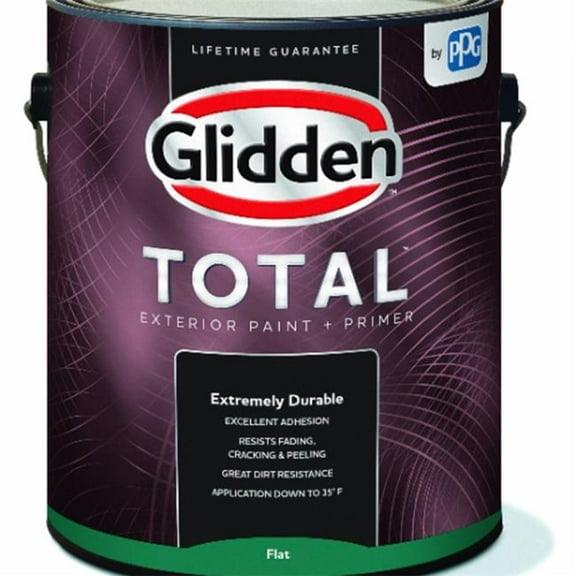 Glidden Total Exterior Paint   Primer Flat Midtone Base 1 Gallon