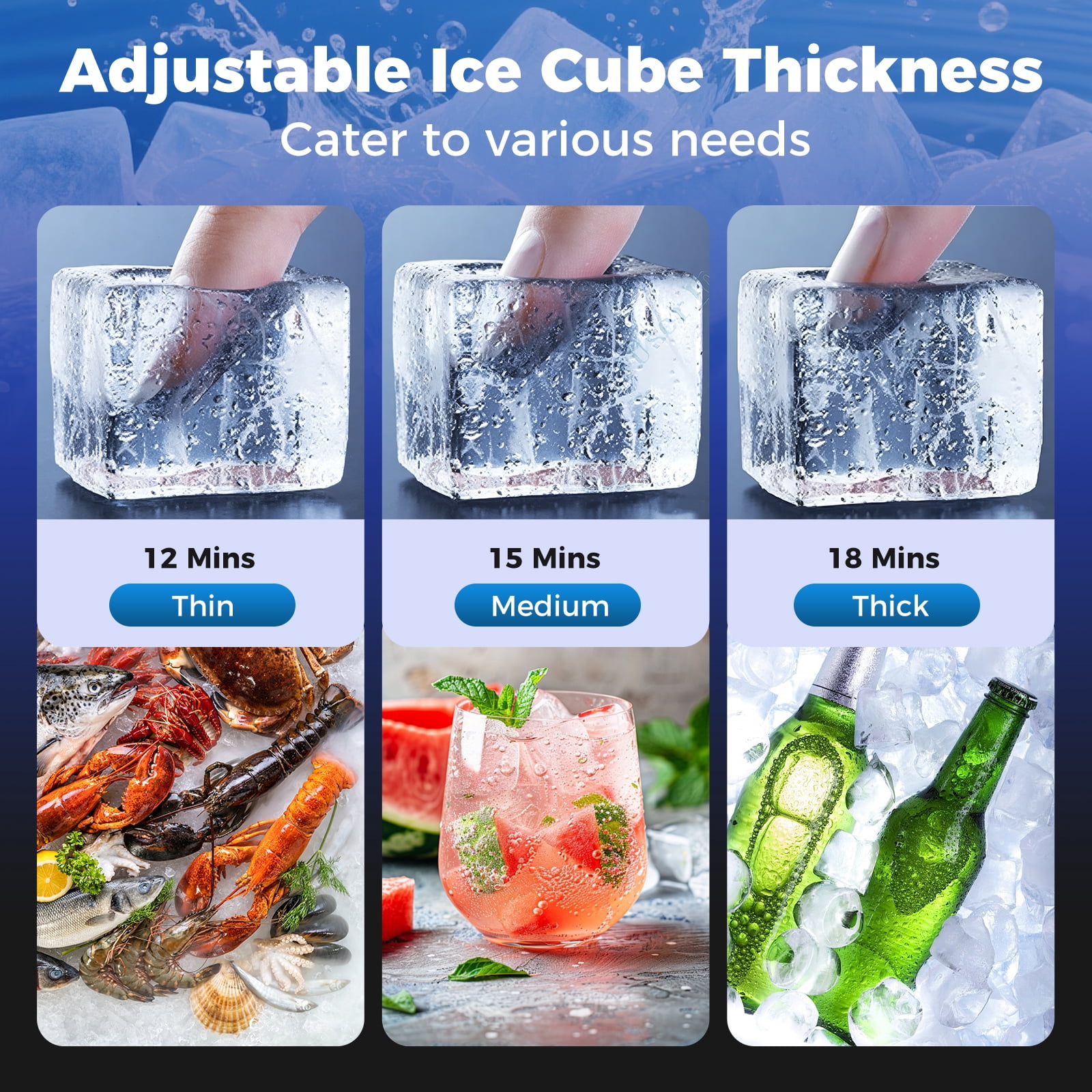 Costway Freestanding Ice Maker, 110 lbs/24H Undercounter/ Ice Machine with 25 lbs Capacity Silver
