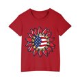 thumbnail image 2 of MKOSPLRT Toddler Girls Boys July 4th Shirts USA Star Stripes Fourth July Tee Shirts Cute Flower Flag Graphic Tees Short Sleeve Crew Neck Shirts, 2 of 9