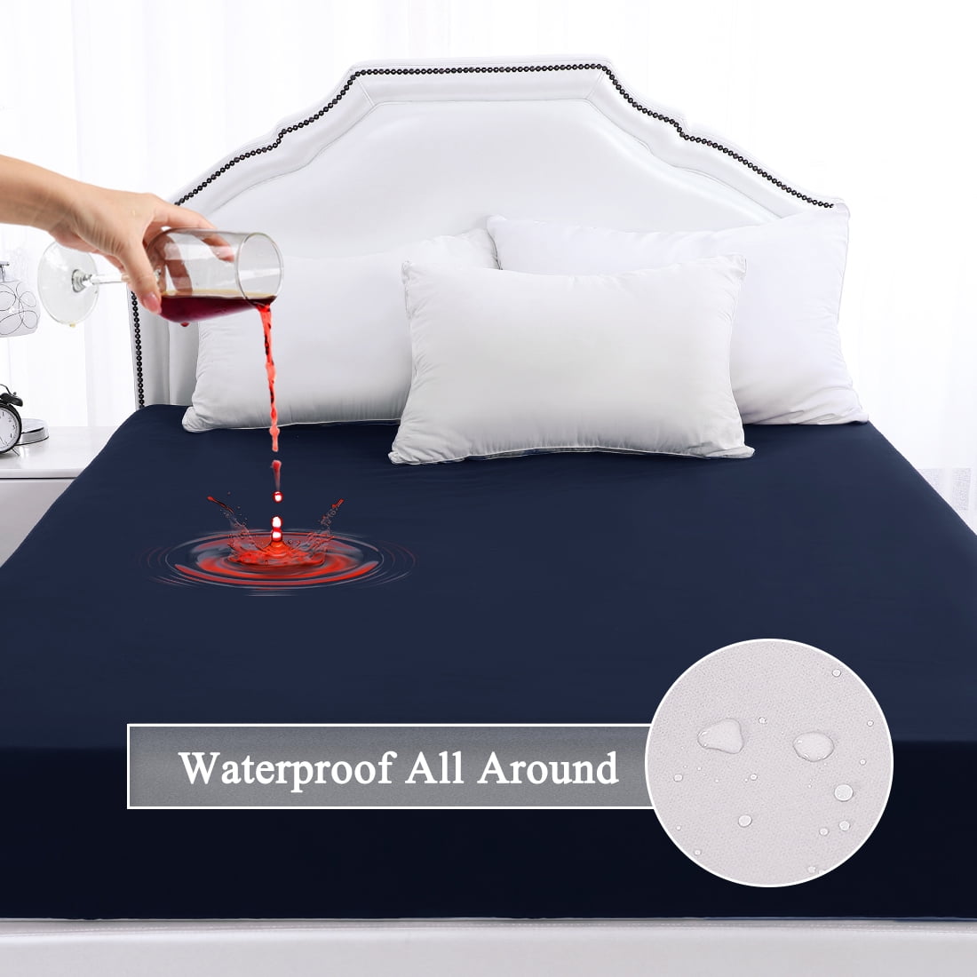 Details about   Mattress Protector Waterproof Matress Pad Breathable Microfiber Bed Cover Fitted 