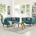 thumbnail image 2 of Modern Contemporary Urban Design Living Room Lounge Club Lobby Armchair and Loveseat Sofa Set, Fabric, Aqua Blue, 2 of 5