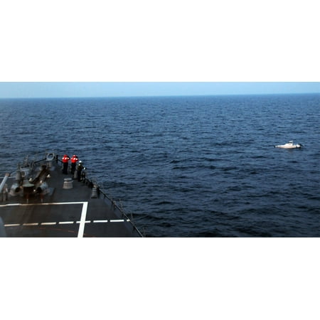 - Canvas Print Sailors aboard the guided-missile destroyer USS Fitzgerald (DDG 62) inspect a stranded boat for surv Stretched Canvas 10 x 14