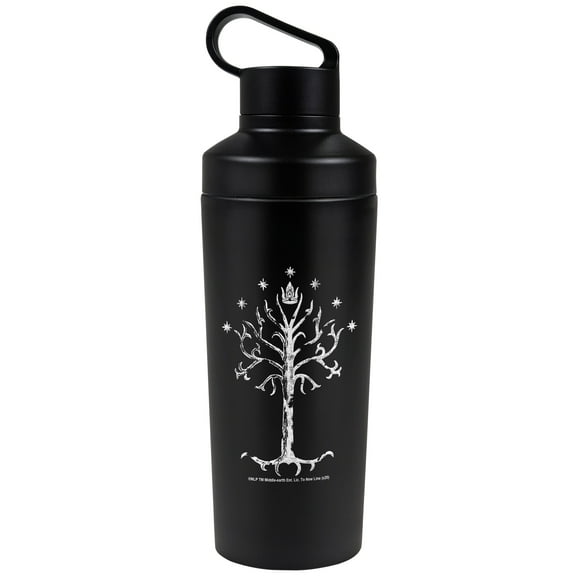 Lord of the Rings Official Tree of Gondor 18 oz Insulated Water Bottle, Leak Resistant, Vacuum Insulated Stainless Steel with 2-in-1 Loop Cap