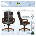 thumbnail image 3 of Serta Conway Big and Tall Executive Office Chair with Wood Accents Brown, 3 of 16