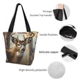 thumbnail image 3 of Defioc American Wildlife Deer Forest Print Tote Bag for Women,Shoulder Bag with Zipper Casual Tote's Handbag Big Capacity Shoulder Bag with Inner Pocket Fit for Shopping,Office,Travel, 3 of 7
