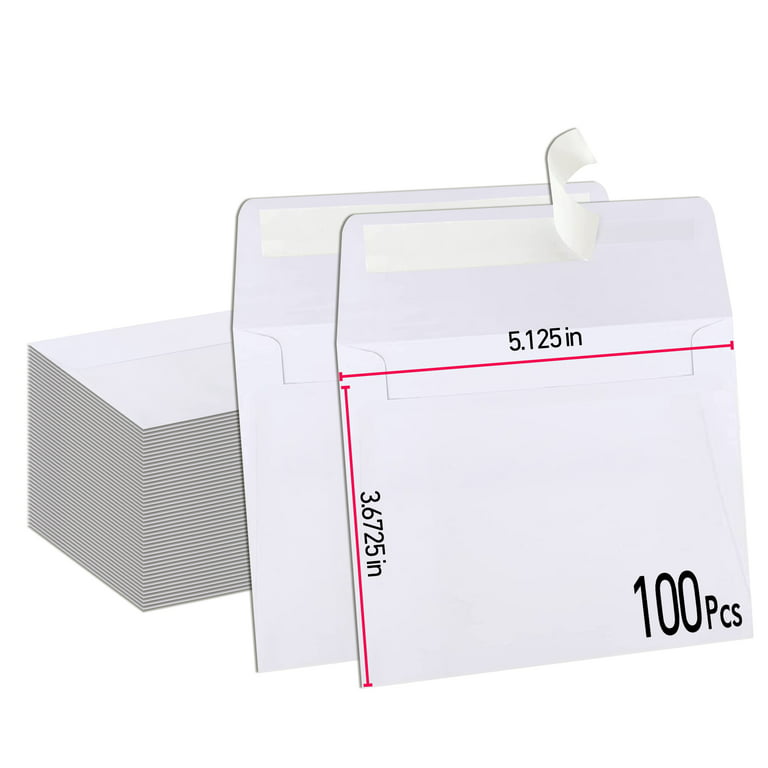 A7 Invitation Envelopes (5 1/4 x 7 1/4) with Peel & Seal - Premium White - 50 Pack - by Jam Paper