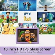Plimpton Kids Tablet, Google Kids Space, Android Tablet for Kids, 10 Inch Ttablet with Parental Control, 9(3+6)GB RAM 64GB Storage, 6000mAh, WiFi 6, EVA Shockproof Case, kids10 - Purple