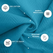 Eurotex Herringbone All-Season 100% Cotton Blanket, Twin, Teal