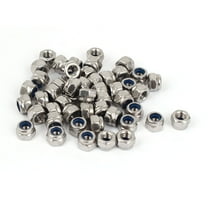 M4 304 Stainless Steel Nylock Self-Locking Nylon Insert Hex Lock Nuts 50pcs